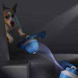 Touch-Activated Interactive Dog Ball Bouncing Jumping Rope Toy Blue