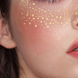 6PCS Glitter Freckles Face Tattoo Water Resistant Gold Party Stickers Style 1