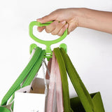 2PCS Grocery Bag Carrier Handles Plastic Bag Holder For Shopping Buckets Green