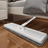 Wet Dry Flat Floor Mop and Bucket Set with Dual Chamber Separation System and Self Cleaning Microfiber Mop