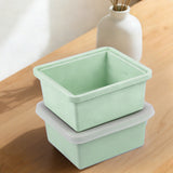 2 PCS Silicone Freezer Trays with Lid for Soup Storage Light Green