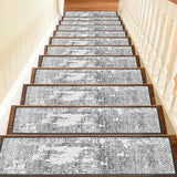 15Pcs Boho Non Slip Polyester Stair Tread Floor Mats for Stairs