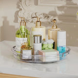 3PCS Set Rotating Lazy Susan Tray Clear Organizer for Kitchen Bathroom Vanity