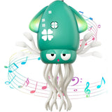 Dancing Electric Octopus Toy – Crawling Musical Squid for Tummy Time Green