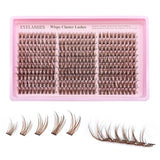300 PCS Brown Lash Clusters Natural For Soft with Multiple Lengths