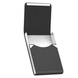 Business Card Holder Slim PU Leather Stainless Steel Name Card Case