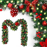 2.7M Christmas Garland with 50 LED Lights Artificial Rattan for Home Outdoor