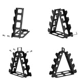 Black Metal 4 Tier A-Frame Dumbbell Rack Multi-Slot Weight Stand