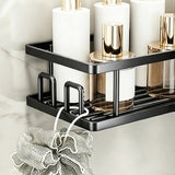 2PCS Carbon Steel Corner Caddy Adhesive Shower Shelf for Bathroom