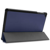 PU Leather Trifold Stand Case Compatible With Fire HD 10 2021 2023 Dark Blue
