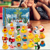 24 Days Advent Calendar Christmas Rubber Ducks Countdown Calendar Blind Box Yellow