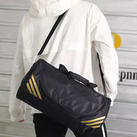 Gym Duffle Bag Travel Duffel Bag Outdoor Shoulder Sports Bag Black and Yellow