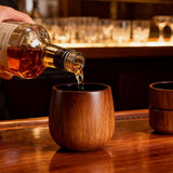 2PCS Wooden Bourbon Whiskey Glasses Tumbler Set – Gifts for Men