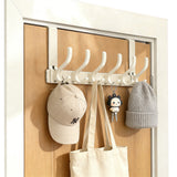 Over the Door Hooks with 6 Hooks Sturdy Door Hanger Organizer White