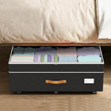 Large Under Bed Storage with Wheels Lid Handle Foldable Bin for Clothes