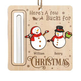 2Pcs Christmas Money Holders Funny Christmas Cash Holder Xmas Tree Hanging Ornaments Style 1