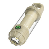 LED Camping Keychain Light – Mini Lantern with Hook for Outdoor Use Khaki
