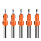 5 PCS 2.8 to 4.0mm Carbide Countersink Drill Bit Set for Woodworking