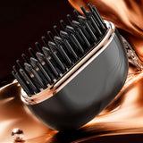 Mini Wireless Rechargeable Hair Straightener Comb Portable Styling Tool for Women Black