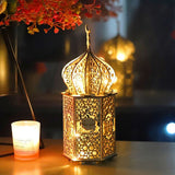 Christmas Wooden Lantern – Decorative Carved Hollow LED Night Light for Holiday Home Decor Style 1