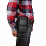 Universal Black Oxford Phone Waist Pouch with Belt Clip & Card Slot XL