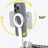 Magnetized Selfie Stick Tripod 360-degree Rotatable Tripod for iPhone Android - White