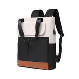 2-in-1 Laptop Tote Backpack Convertible Daypack with USB Charging Port for Work Travel Black