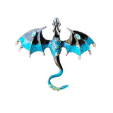 Set of 2Pcs Fashion Flying Dragon Brooch Pin Retro Dragon Lapel Pin Clothing Hat Decoration Purple and Blue