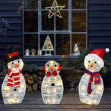 3-Piece Snowman Yard Stakes Acrylic Christmas Outdoor Decorations