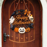 2 PCS Engineered Wood Halloween Ghost Pumpkin Hanging Door Signs Style 1