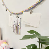 200CM Cotton Hanging Storage Chain For Stuffed Animals Storage with 20 Metal Clips Multicolor