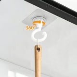 10 Pcs Adhesive Wall & Ceiling Decor Hook Heavy Duty No-Drill 360 Degree for Hanging Home White