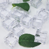 25 PCS Clear Simulated Ice Cubes for Drink Reusable Ice Cubes for Decor Home Bar Parties