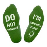 Pair of I'M WATCHING Unisex RUGBY Rugby Socks for Football Lover Green