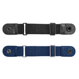 4Pcs Set No Buckle Elastic Belt for Jeans and Pants Adjustable Waistband Tightener with Double Ring Design Stretch Belt Loop Strap Blue and Black