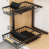 2 Tier Under Sink Organizer Slide out Pull out Cabinet Organizer Shelf for Kitchen Closet Organization Black