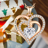 Double Layer Heart Pendant Necklace for Women Stylish Jewelry Gift Set Style 2