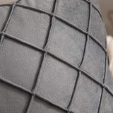 Velvet Cushion Cover Rhombus Pleated for Bedroom Sofa Window Seat Gray