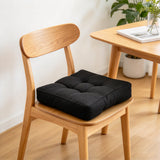 PP Cotton Padded Seat Cushion Thickened Rolled Edge for Chairs Black