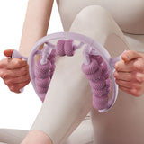 26 Wheels Annular Leg Clamp Massager Leg Massage Device Manual Muscle Relaxer Pink