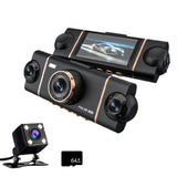 4-Channel Dash Cam with Built-in WiFi App Control and 64GB Memory Card