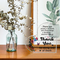 Appreciation Gift Acrylic Heart Shaped Keepsake Desktop Decor for Graduation Thanksgiving