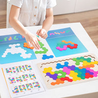 Wooden Tangram Puzzle Set – STEM Educational Logic IQ Game Montessori Toy