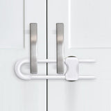 5 Pcs U-Shaped Cabinet Locks for Drawer and Door Knob Handles White