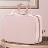 Travel Toiletry Bag with Wet Dry Separation Pocket Multi-Compartment Hanging Makeup Organizer Pink