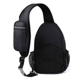 Water-Resistant Crossbody Bag Travel Sling Shoulder Bag with Multiple Compartments Headphone Port Black