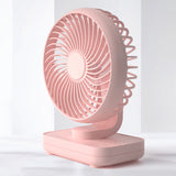 4-Speed Air Circulator Desk Fan Rechargeable Quiet Table Fan for Home Office Dorm Pink