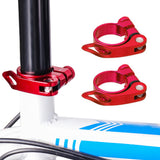 2PCS Bicycle Seat Clamp Alloy Quick Release Road Post MTB Bike Saddle Red