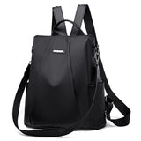 3-in-1 Womens Water-Resistant Backpack Anti-theft Rucksack Travel Shoulder Bag Black