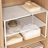 Expandable Closet Storage Rack Carbon Steel Adjustable Shelf White